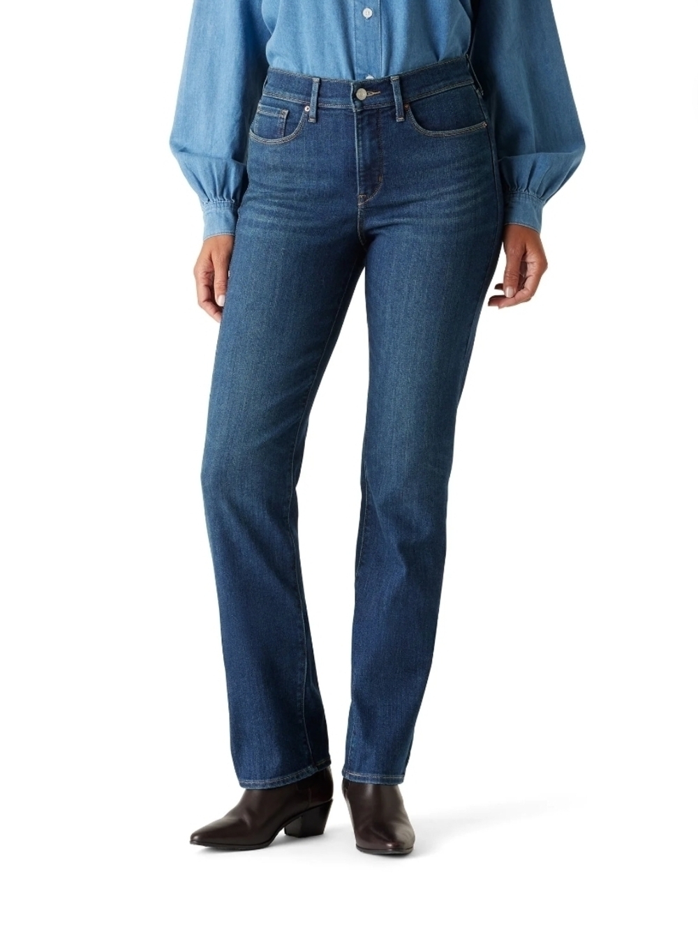 Levi's Women's Straight-Leg Jeans in Medium Blue Denim
